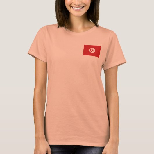 T-shirt Drapeau et Carte de Tunisie (Devant)