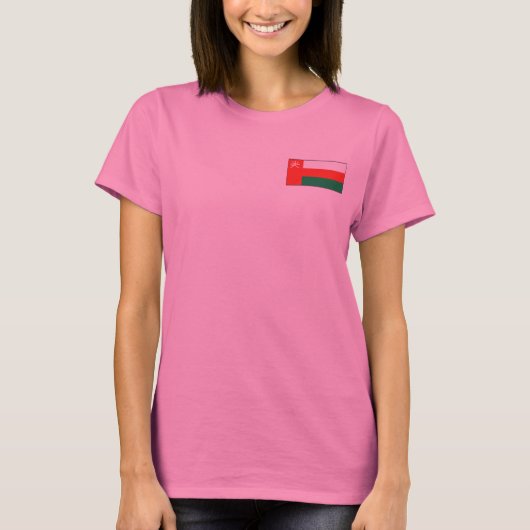 T-Shirt Drapeau et Carte d'Oman (Devant)