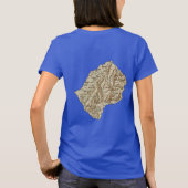 T-Shirt drapeau et carte du Lesotho dk (Dos)