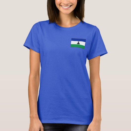 T-Shirt drapeau et carte du Lesotho dk (Devant)