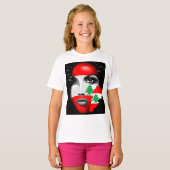T-shirt Drapeau et carte du Liban sur le visage de la fill (Devant entier)