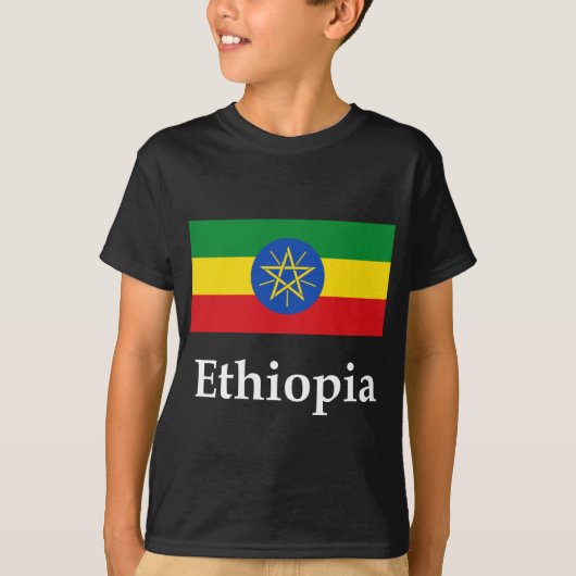 T-shirt Drapeau et nom de l'Ethiopie (Devant)