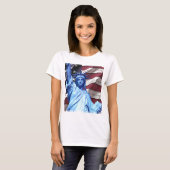 T-shirt Drapeau et statue de conception de liberté (Devant entier)