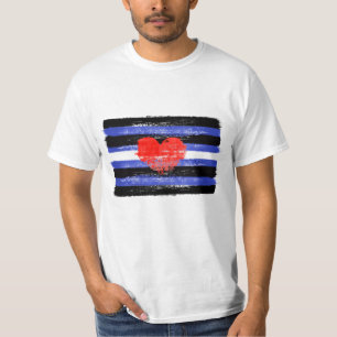 T-SHIRT DRAPEAU ET SYMBOLE DE FIERTÉ EN CUIR PEINT