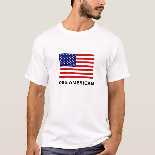 T-shirt drapeau Etats-Unis, AMÉRICAIN de 100% (Devant)