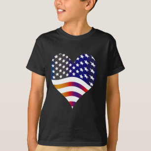 T-shirt drapeau etats-unis cœur amour américain honneur tr