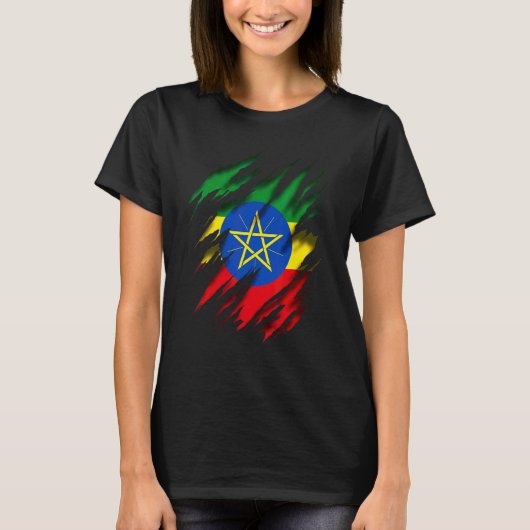 T-shirt Drapeau éthiopien (Devant)