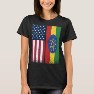 T-shirt Drapeau Éthiopien États-Unis Et Éthiopie Drapeaux