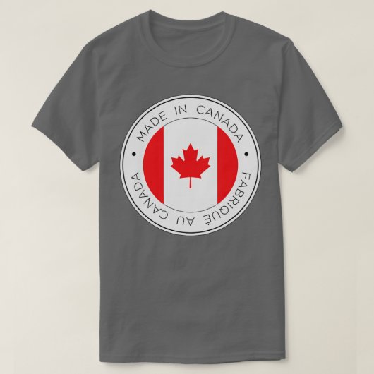 T-shirt Drapeau Fabriqué Au Canada (Design devant)