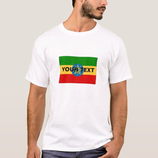 T-shirt Drapeau fait sur commande de l'Ethiopie (Devant)