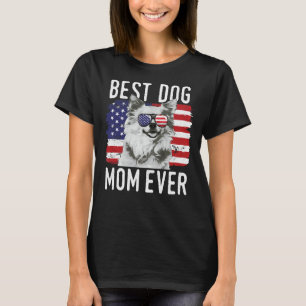 T-shirt Drapeau féminin américain Meilleur Chien Maman Eve