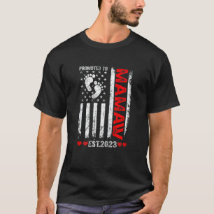 T-shirt Drapeau Féminin Américain Promu À Mamaw 2023 Mère