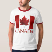 T-shirt Drapeau féminin Canada Chemise Ringer Souv (Devant)