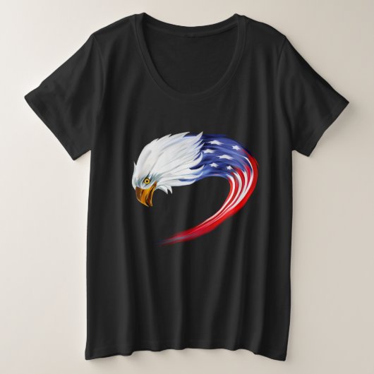 T-shirt Drapeau féminin plus taille Aigle (Design devant)
