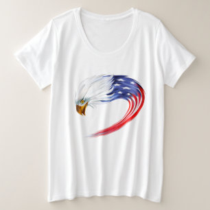 T-shirt Drapeau féminin plus taille Aigle