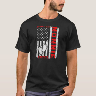 T-shirt Drapeau Femme Usa Promu À Nonnie Est 2023 Femmes