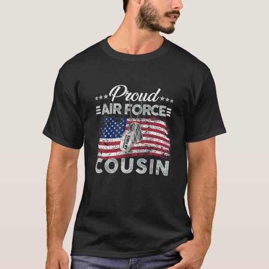 T-shirt Drapeau Fier Cousin de la Force aérienne USAF Fami (Devant)