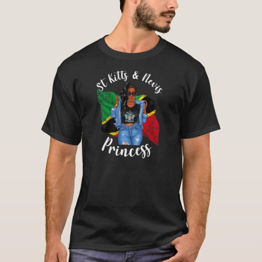 T-shirt Drapeau Fier De La Princesse St Kitts Et Nevis (Devant)