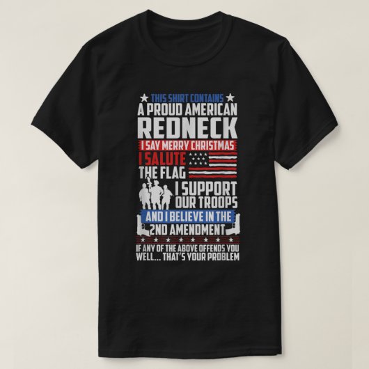 T-shirt Drapeau Fière des troupes américaines de soutien a (Design devant)