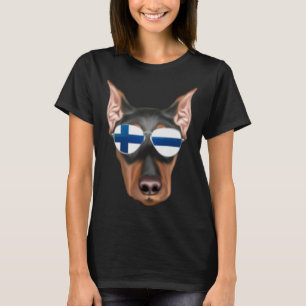 T-shirt Drapeau finlandais Allemand Pinscher Chien Finland