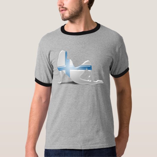 T-shirt Drapeau finlandais de silhouette de fille (Devant)