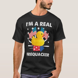T-shirt Drapeau Firequacker Duck Patriotique Usa