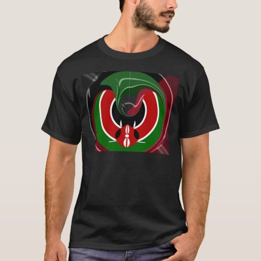 T-shirt Drapeau Fluid Kenyan : Un design moderne (Devant)