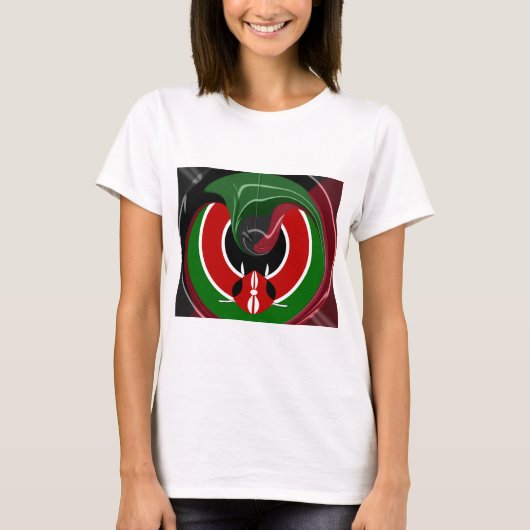 T-shirt Drapeau Fluid Kenyan : Un design moderne (Devant)