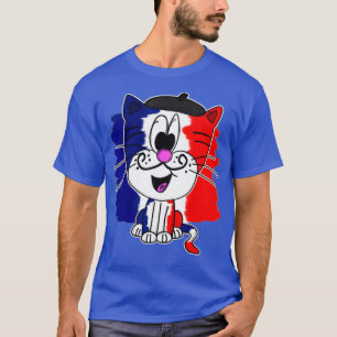 T-shirt Drapeau Français de Chat 14 juillet