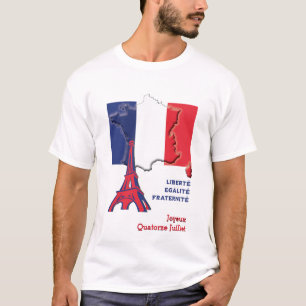 T-shirt Drapeau français de la journée Patriotique BASTILL