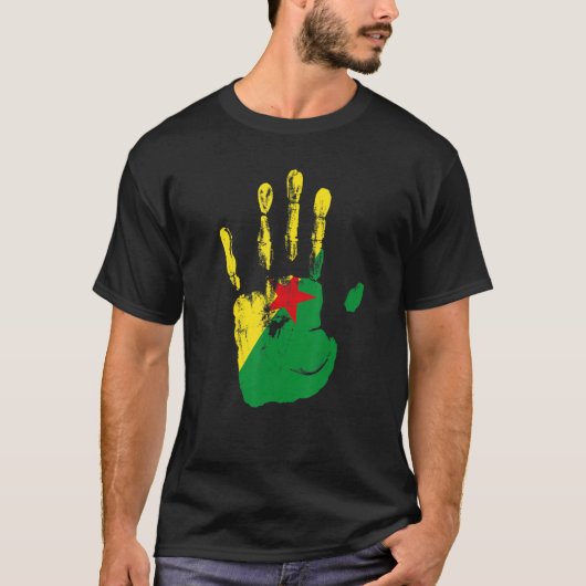 T-shirt Drapeau Français Guyane Hommes Femmes Enfants (Devant)