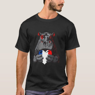 T-shirt Drapeau Français Rhinocéros Fierté Française Racin