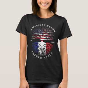 T-shirt Drapeau France des racines françaises américaines