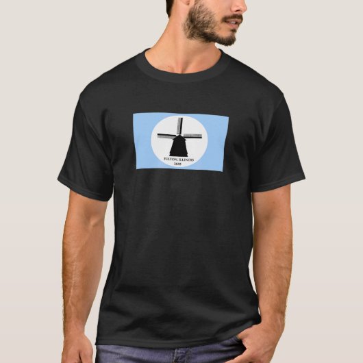 T-shirt Drapeau Fulton Illinois (Devant)