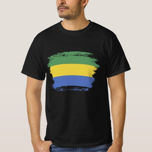 T-shirt Drapeau Gabon (Devant)