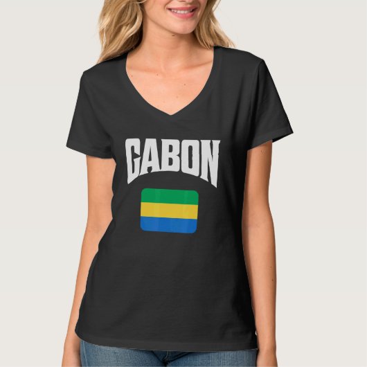 T-shirt Drapeau Gabon (Devant)