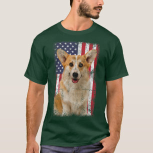 T-shirt Drapeau gallois Corgi Vintage 1458