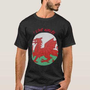 T-shirt Drapeau gallois en rond. Personnaliser le texte