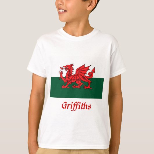 T-shirt Drapeau gallois Griffiths (Devant)