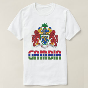 T-shirt Drapeau Gambie et blason Patriotique