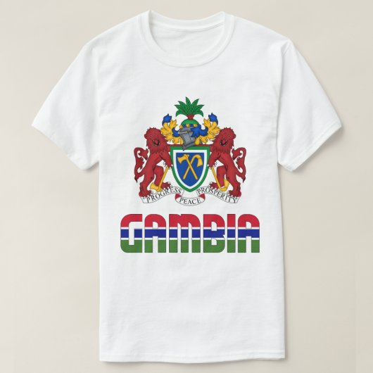 T-shirt Drapeau Gambie et blason Patriotique (Design devant)