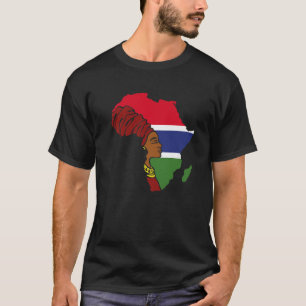 T-shirt Drapeau gambien Patrimoine africain Ethnique Noir