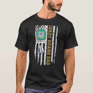 T-shirt Drapeau Garde côtière papa Garde côtière Diplôme p