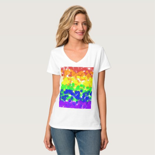 T-shirt Drapeau gay pride Bokeh (Devant entier)