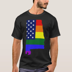 T-shirt Drapeau Gay pride des États-Unis d'Alabama
