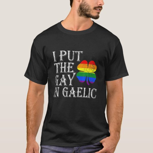 T-shirt Drapeau Gay pride Drapeau St Patrick Fête des Lesb (Devant)