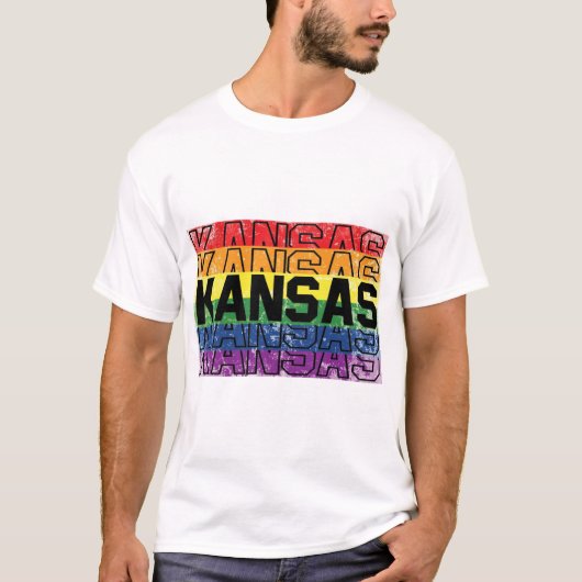 T-shirt Drapeau Gay pride du Kansas (Devant)