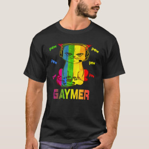 T-shirt Drapeau Gay pride Gaymer Lgbt Gamer Lgbtq Jeu Chat