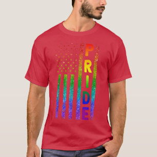 T-shirt Drapeau gay pride Lesbian USA Lgbt