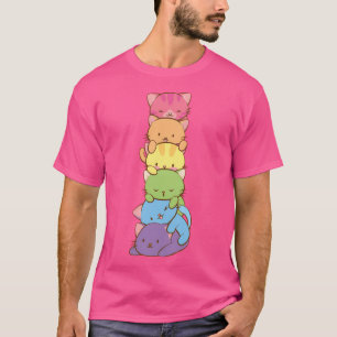 T-shirt Drapeau Gay pride Lgbt Kawaii Rainbow Cats
